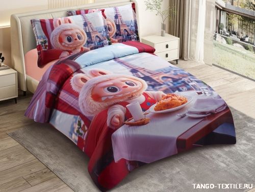 Постельное белье Labubu Breakfast in Paris (AM-165) Постельное белье Labubu Breakfast in Paris (AM-165)